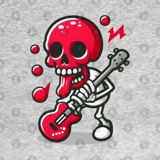 red skull and red guitar by EKLZR